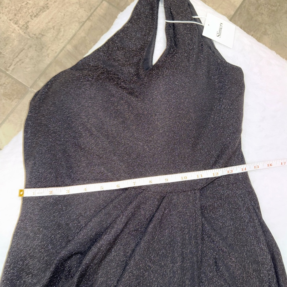 NWT Black Shapewear Dress One Shoulder Bodycon Built In Shaper Tummy Control - Picture 7 of 14
